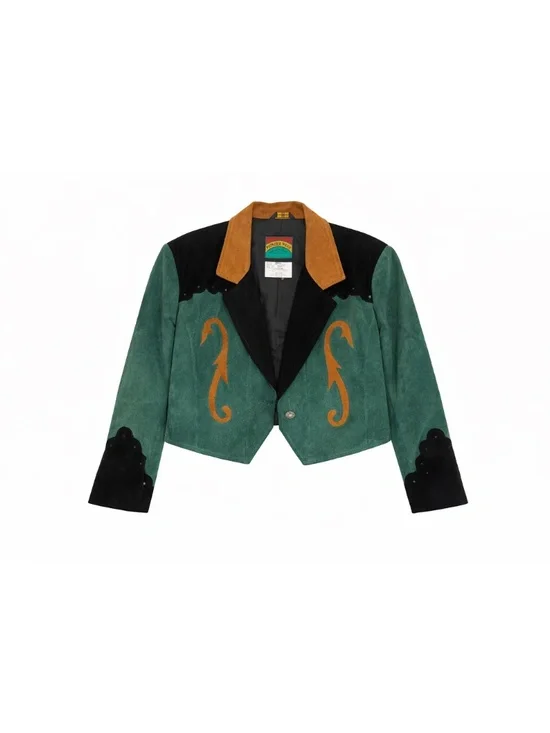 VINTAGE PIONEER WEAR WESTERN leather jacket green size M, cowgirl - Picture 4 of 8